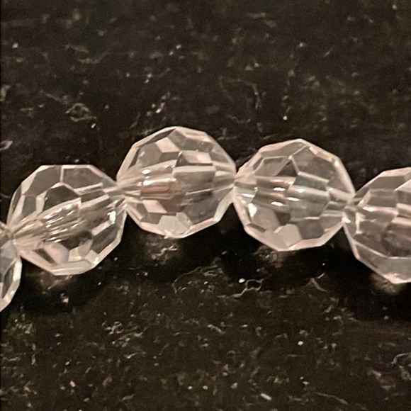 8” crystal clear beaded stackable stretch bangle bracelet - Picture 9 of 11